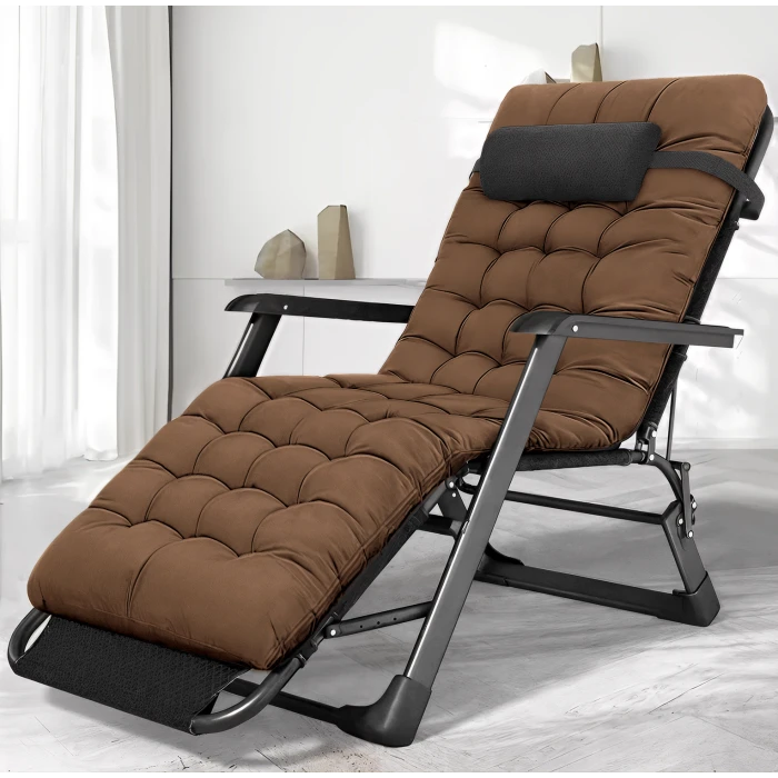Розкладне крісло з подушкою LEOBRO Коричневий (LB-FCB-G1-BRN)