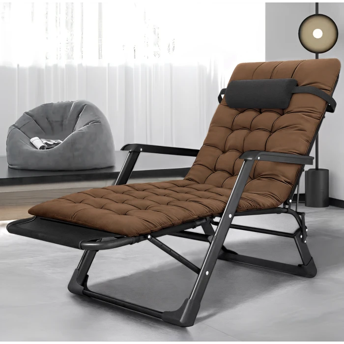 Розкладне крісло з подушкою LEOBRO Коричневий (LB-FCB-G1-BRN)