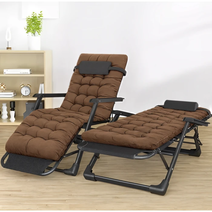 Розкладне крісло з подушкою LEOBRO Коричневий (LB-FCB-G1-BRN)