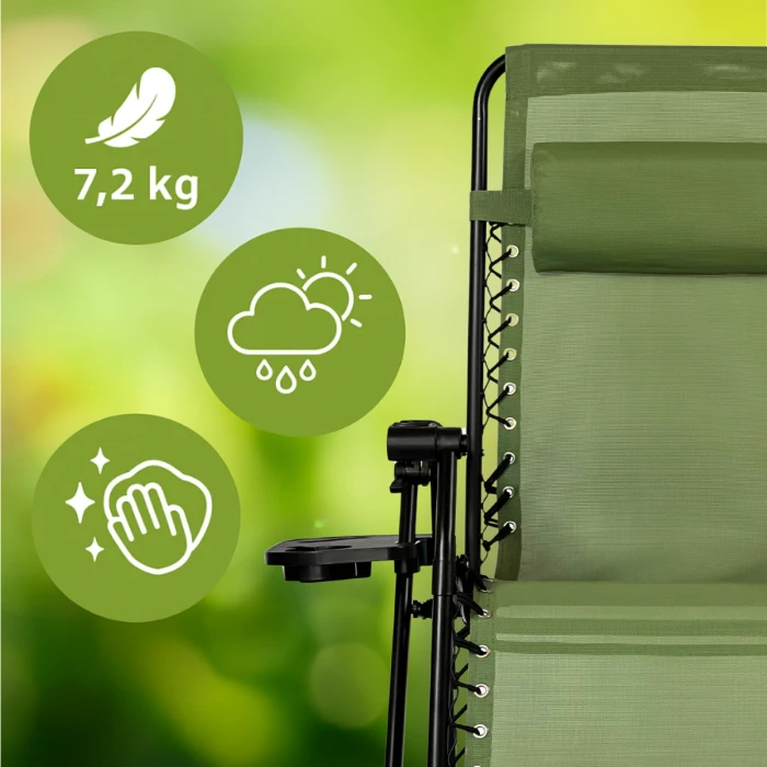 Розкладне крісло шезлонг LEOBRO Zero Gravity Premium Pistachio (LB-ZGC-G2-PST)