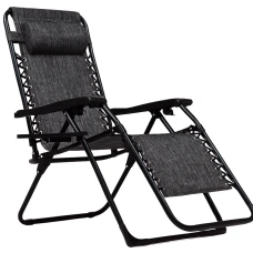 Розкладне крісло шезлонг LEOBRO Zero Gravity Dark Grey (LB-ZGC-F1-DGR)