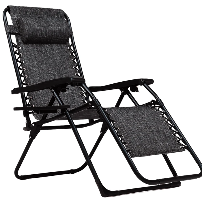 Розкладне крісло шезлонг LEOBRO Zero Gravity Dark Grey (LB-ZGC-F1-DGR)
