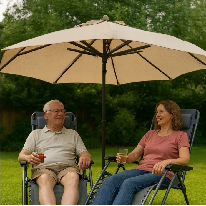 Розкладне крісло шезлонг LEOBRO Zero Gravity Dark Grey (LB-ZGC-F1-DGR)