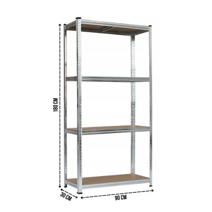 Стелаж LEOBRO Premium 180 х 90 х 30 см, 175кг/полиця, 4 полиці (LB-R101)