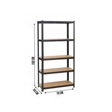 Стелаж LEOBRO Premium Black 150 х 70 х 30 см, 175кг/полиця, 5 полиць (LB-R113)