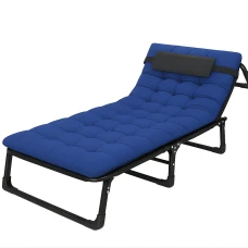 Розкладне ліжко (розкладачка) з матрацом і подушкою LEOBRO Blue (LB-FB-A1-BLU)