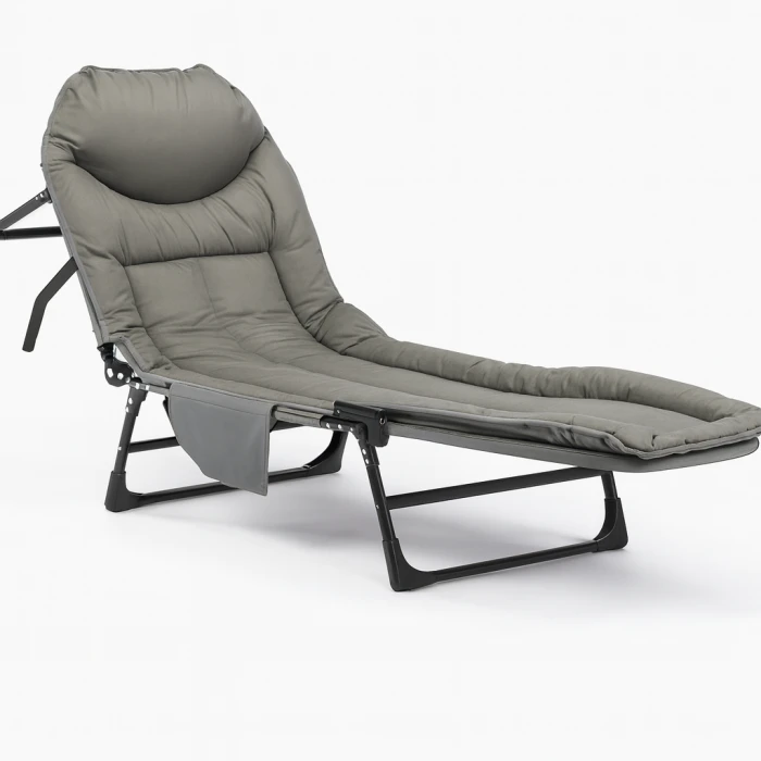 Раскладная кровать (раскладушка) со встроенным матрасом LEOBRO Grey (LB-FB-M1-GRY)