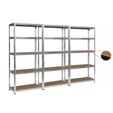 Набір із трьох стелажів LEOBRO Premium 150 х 210 х 30 см, 150кг/полиця, 5 полиць (LB-R110Х3)