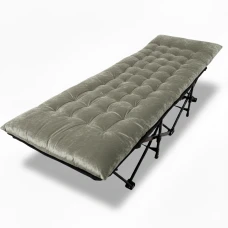 Розкладачка для туризму LEOBRO з товстим оксамитовим матрацом (LB-CC-L2-GRY)