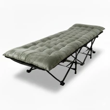 Розкладачка для туризму LEOBRO з товстим оксамитовим матрацом (LB-CC-L2-GRY)