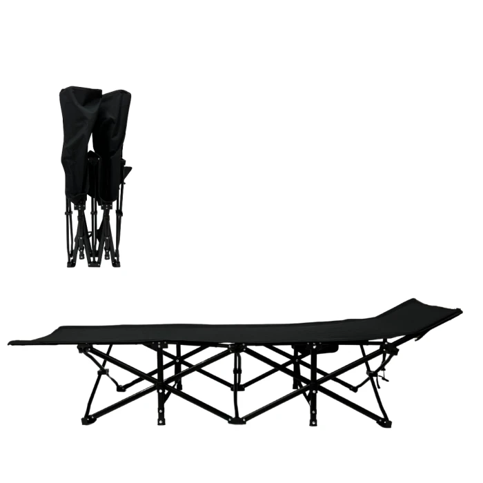 Розкладачка для туризму LEOBRO з товстим оксамитовим матрацом (LB-CC-L2-GRY)