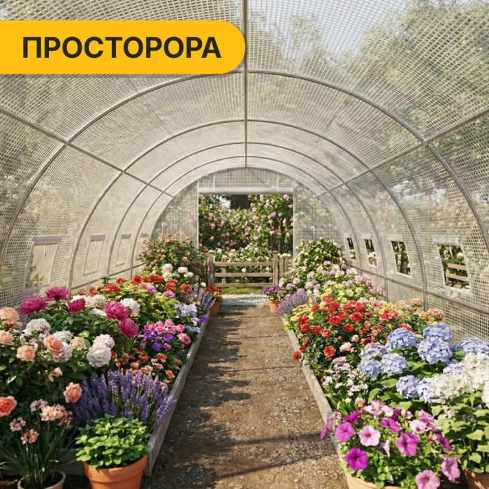 Садова теплиця парник LEOBRO Garden 18м2 White (LB-G105-WHT)