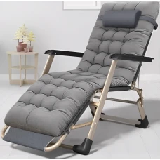Розкладне крісло ліжко з подушкою LEOBRO Сіре (FCB-S03-PP)