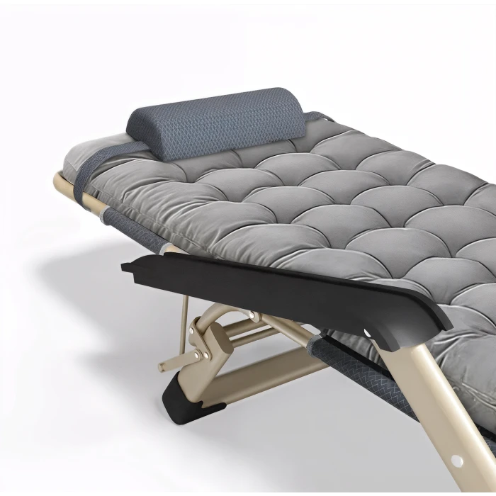 Розкладне крісло ліжко з подушкою LEOBRO Сіре (FCB-S03-PP)