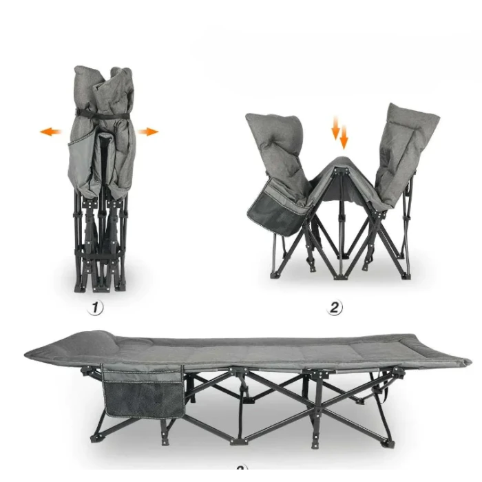 Туристична розкладачка LEOBRO Чорна (HT-169K Black)