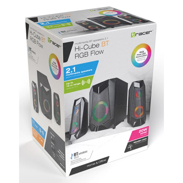 Музична система Tracer Hi-Cube RGB Flow BT 20W 2.1 (TRAGLO46497)