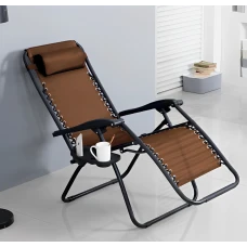 Розкладне крісло шезлонг LEOBRO Zero Gravity Brown (LB-ZGC-A1-BRN)