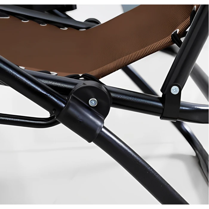 Розкладне крісло шезлонг LEOBRO Zero Gravity Brown (LB-ZGC-A1-BRN)