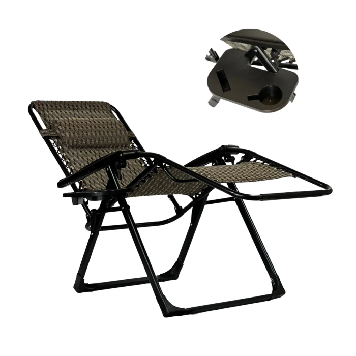 Розкладне крісло шезлонг LEOBRO Zero Gravity Premium Plaid (LB-ZGC-G2-PLD)