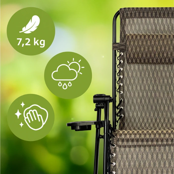Розкладне крісло шезлонг LEOBRO Zero Gravity Premium Plaid (LB-ZGC-G2-PLD)