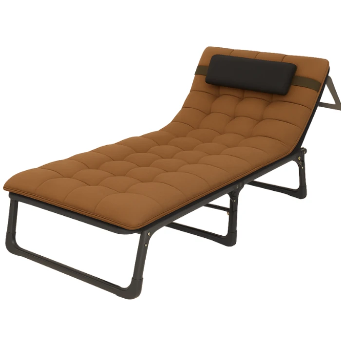 Розкладне ліжко (розкладачка) з матрацом і подушкою LEOBRO Brown (LB-FB-A1-BRN)