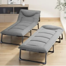 Розкладне ліжко (розкладачка) з вбудованим матрацом LEOBRO Grey (LB-FB-S1-GRY)