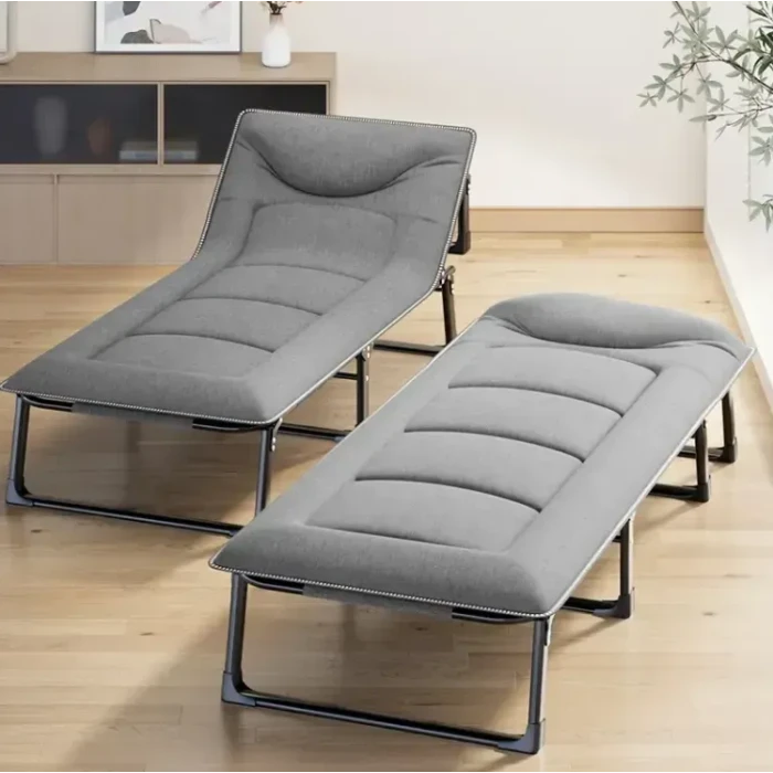 Розкладне ліжко (розкладачка) з вбудованим матрацом LEOBRO Grey (LB-FB-S1-GRY)