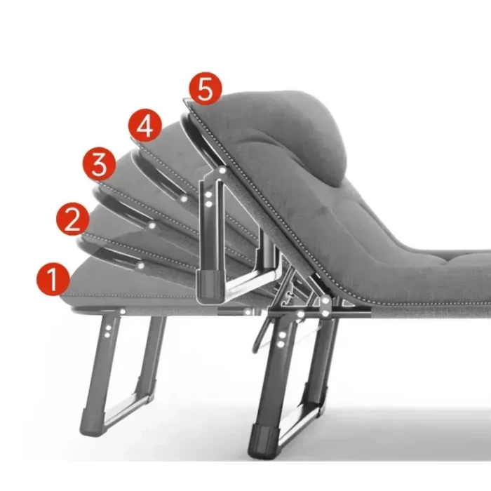 Розкладне ліжко (розкладачка) з вбудованим матрацом LEOBRO Grey (LB-FB-S1-GRY)
