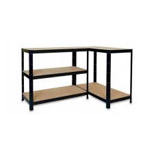 Набір із трьох стелажів LEOBRO Чорний 180 х 270 х 40 см, 175кг/полиця, 5 полиць (LB-R175-BLKX3)