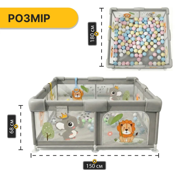 Дитячий манеж LEOBRO "Король лісу" 150 x 180 см (LB-1005)