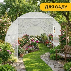 Садова теплиця парник LEOBRO Garden 18м2 White MultiDoor (LB-G114-WHT)