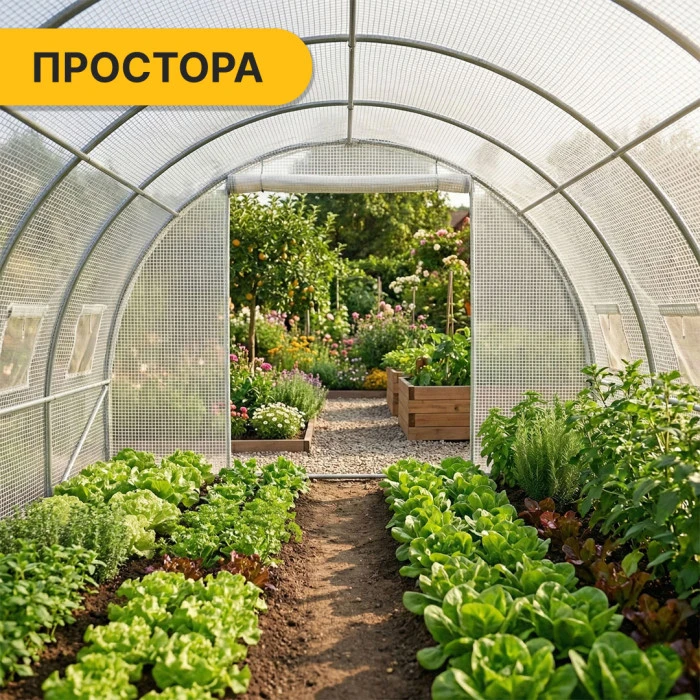 Садова теплиця парник LEOBRO Garden 18м2 White MultiDoor (LB-G114-WHT)