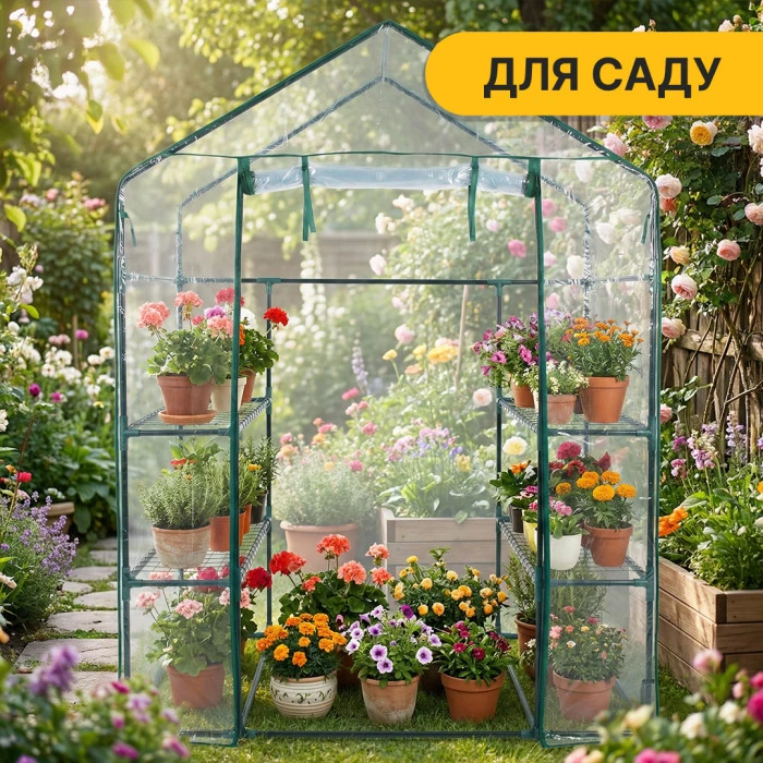 Стелаж-теплиця LEOBRO 143x73x195 см на 4 полиці (LB-G120)