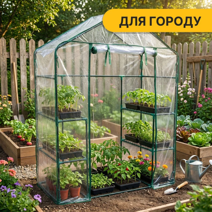 Стелаж-теплиця LEOBRO 143x73x195 см на 4 полиці (LB-G120)