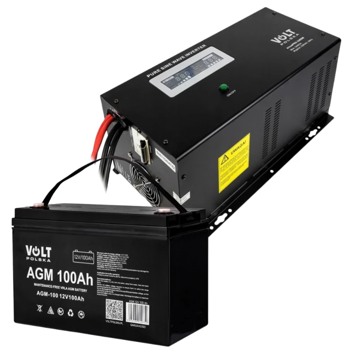 Комплект Volt Polska SINUS PRO 2400 W 12/230V 1600/2400W + Акумулятор VOLT AGM VRLA 100Ah 12V