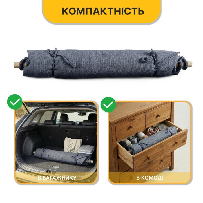 Підвісне бразильське крісло-гамак LEOBRO XL Grey з подушками (LB-1114)