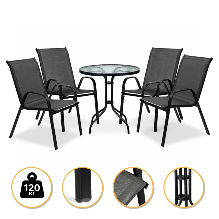 Комплект садових меблів LEOBRO Comfort 4 крісла + круглий столик (LB-1052-51)