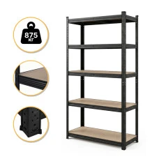 Стеллаж LEOBRO Premium Black 200 х 90 х 40 см, 175кг/полка, 5 полок (LB-R128)