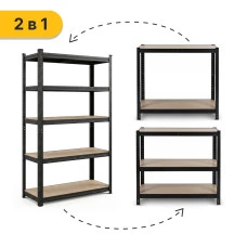 Стеллаж LEOBRO Premium Black 200 х 90 х 40 см, 175кг/полка, 5 полок (LB-R128)