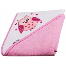 Рушник з капюшоном Akuku A1243, 100x100 см, рожевий