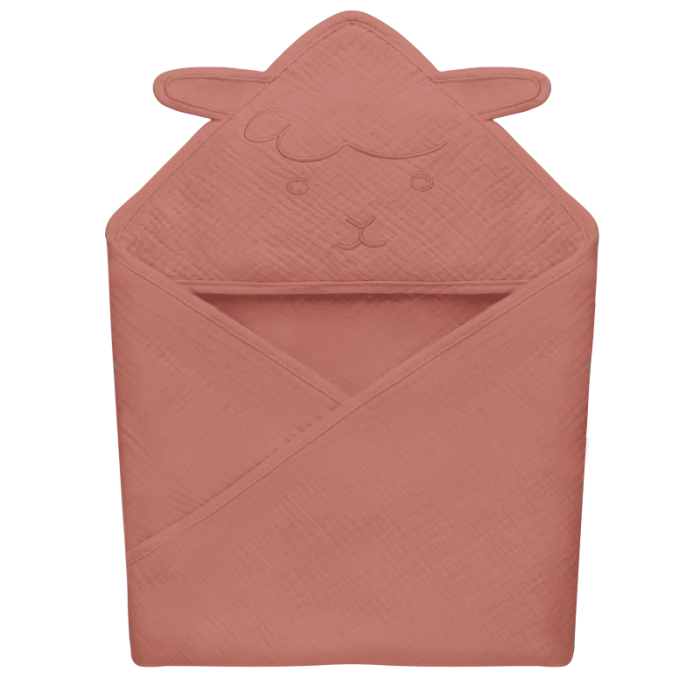 Полотенце Lionelo MUSLIN HOODED TOWEL RED CORAL