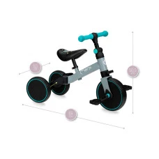 Біговел-велосипед MoMi LORIS 4 в 1 Grey-Turquoise