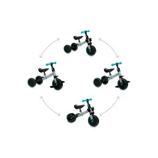 Біговел-велосипед MoMi LORIS 4 в 1 Grey-Turquoise