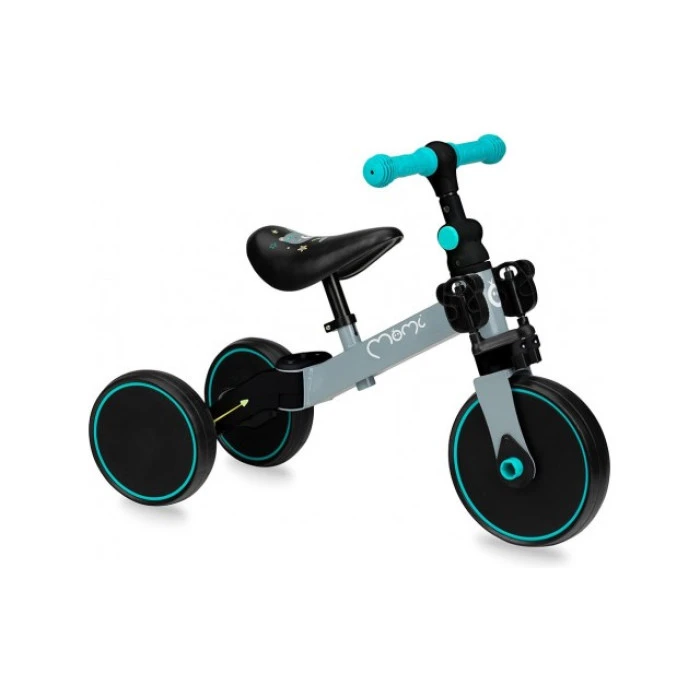 Беговел-велосипед MoMi LORIS 4 в 1 Grey-Turquoise