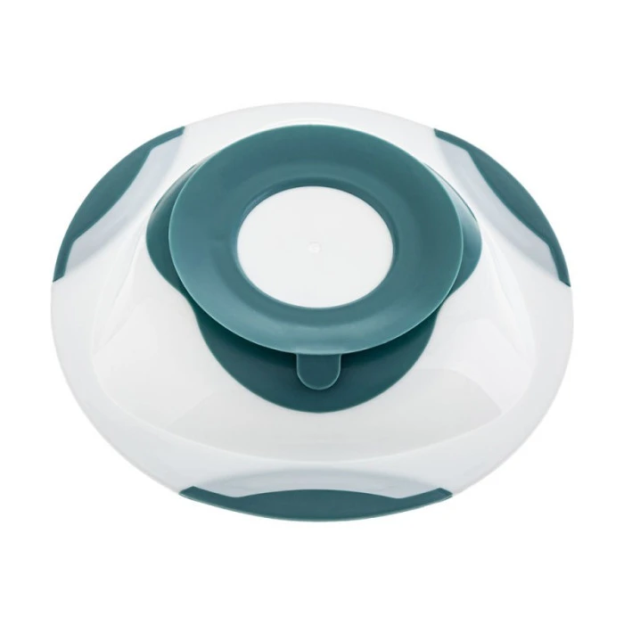 Тарелка на присоске Akuku A0524, белый-бирюзовый