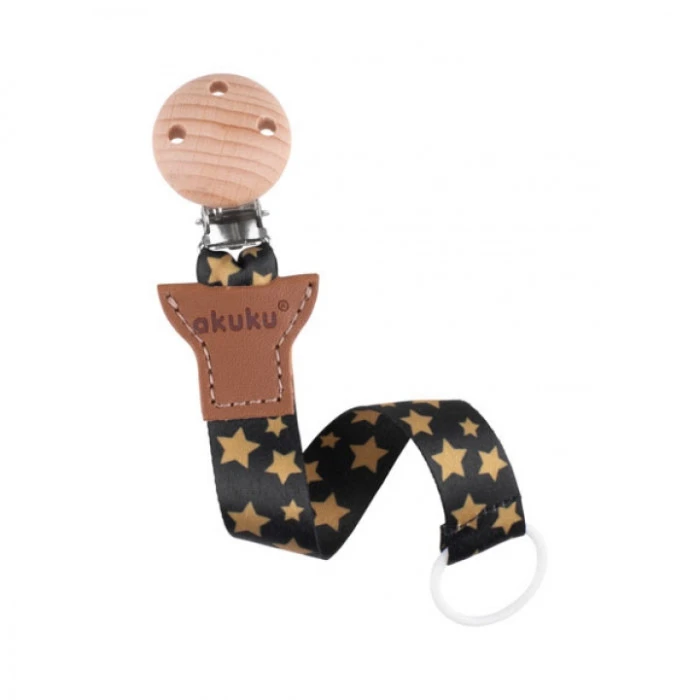 Універсальна стрічка для пустушки, Зірочки срібні Akuku A0585