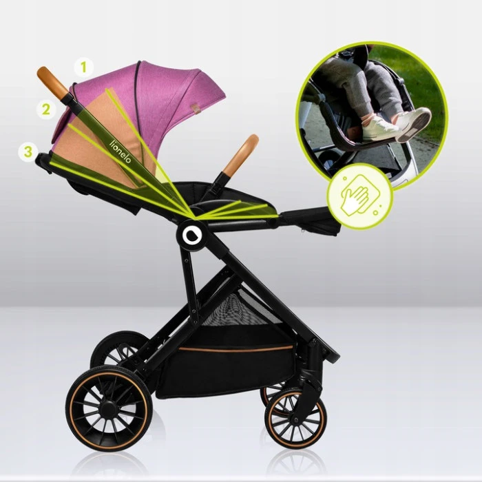 Універсальний візочок 2 в 1 Lionelo RIYA PINK VIOLET