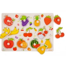 Деревянный пазл-кнопка Akuku A0607, Фрукты