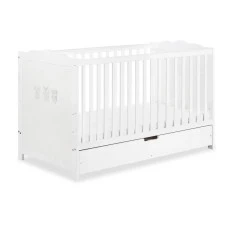 Дитяче ліжечко KLUPS MARSELL White з висувною скринькою та поручнями безпеки