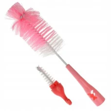 Щітка для пляшечок і сосок з губкою Akuku A0573, рожевий